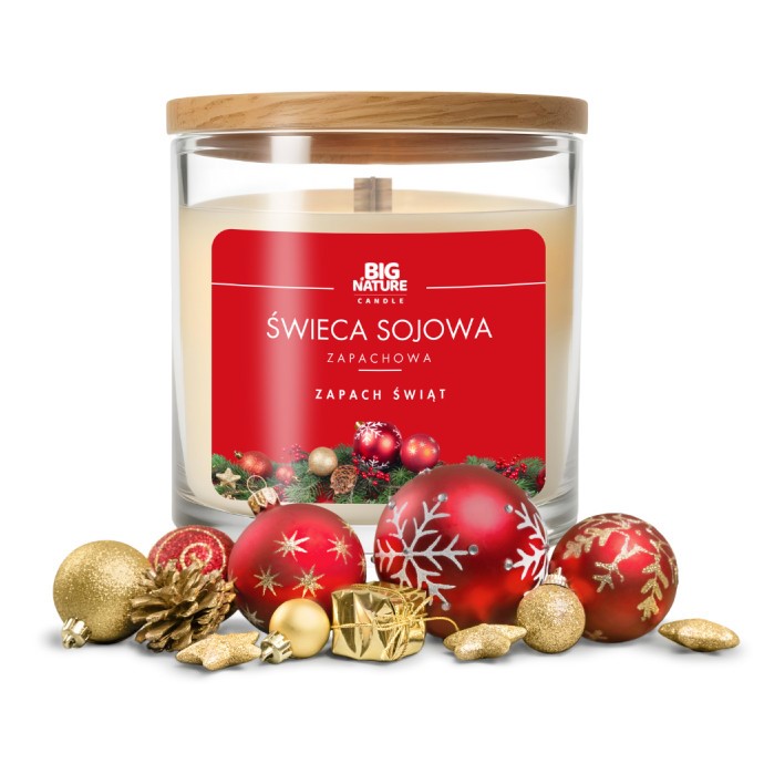 Big Nature Świeca Sojowa ZAPACH ŚWIĄT 215 g