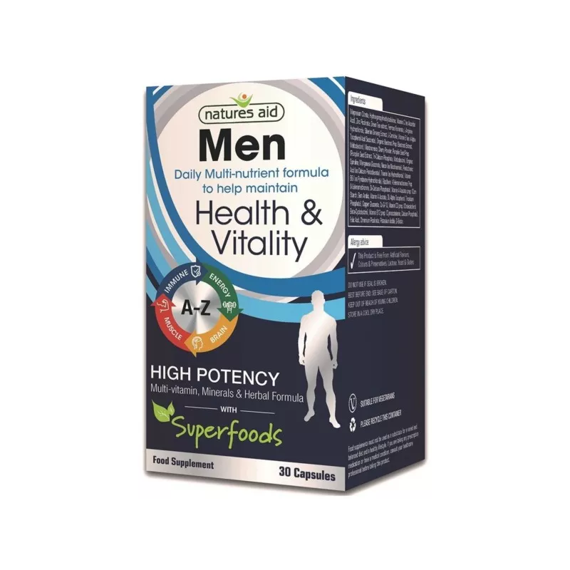 NATURES AID MULTI WITAMINY MINERAŁY MEN 30 KAP NATURES AID MULTI WITAMINY MINERAŁY MEN 30 KAP