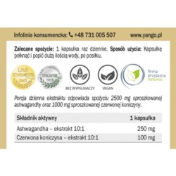 Yango Ashwagandha z czerwoną koniczyną 90 k