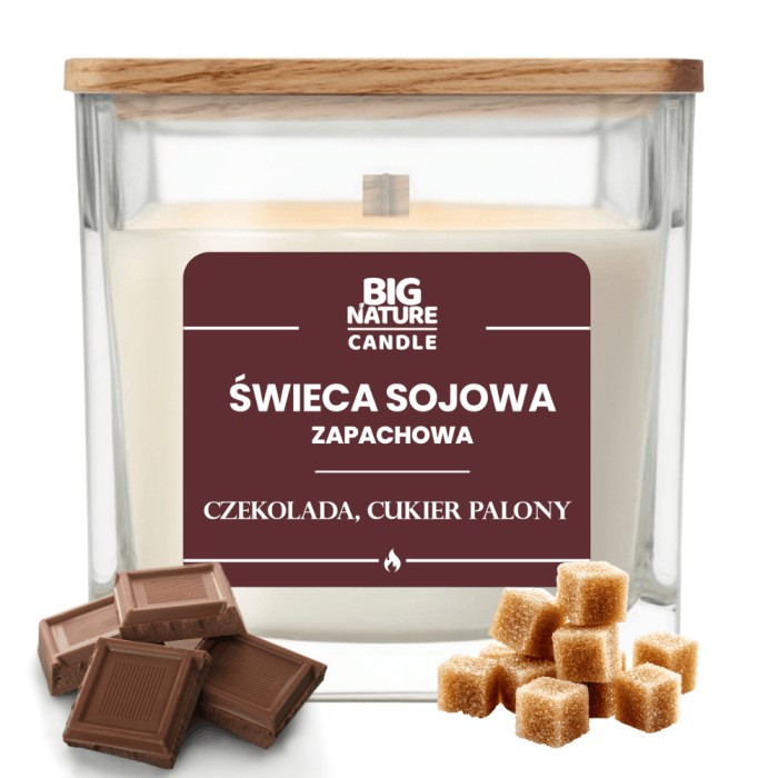 Big Nature Świeca Sojowa Czekolada cukier palmowy
