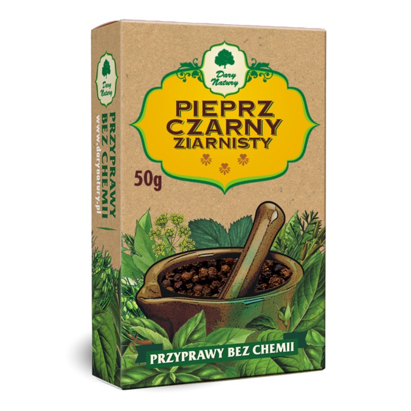 Dary Natury Pieprz Czarny Ziarnisty 50G Dary Natury Pieprz Czarny Ziarnisty 50G