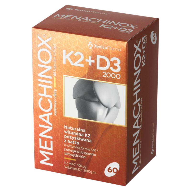 Menachinox K2+D3 2000, 60 kaps. softgel Menachinox K2+D3 2000, 60 kaps. softgel