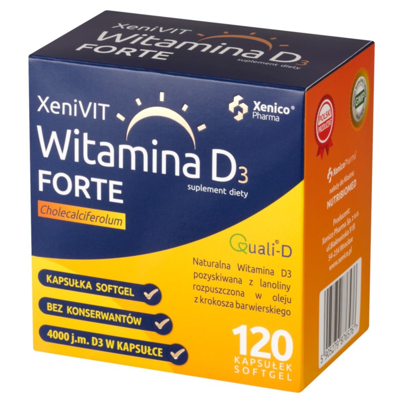 XeniVIT Witamina D FORTE 120 kaps. softgel