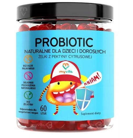 Myvita Żelki Naturalne Probiotic 120 szt jelita Myvita Żelki Naturalne Probiotic 120 szt jelita