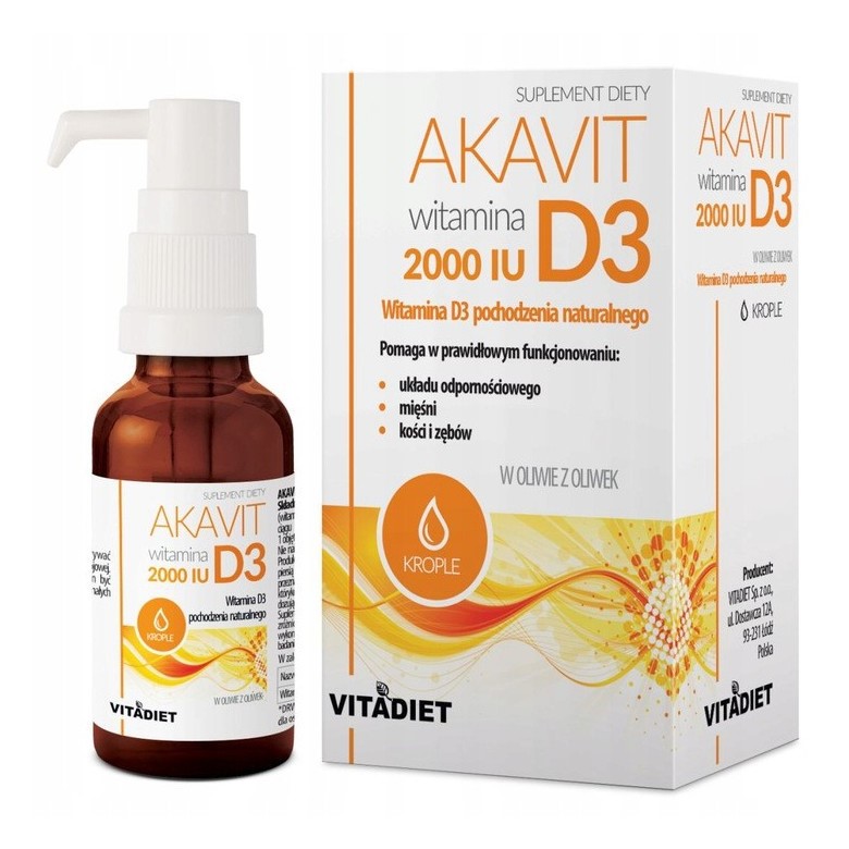 Vitadiet Akavit Witamina D3 2000 IU 29,4 ml Vitadiet Akavit Witamina D3 2000 IU 29,4 ml
