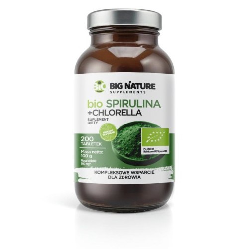 Big Nature SPIRULINA + CHLORELLA BIO 200 t.