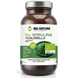 Big Nature SPIRULINA + CHLORELLA BIO 150g 300 t.