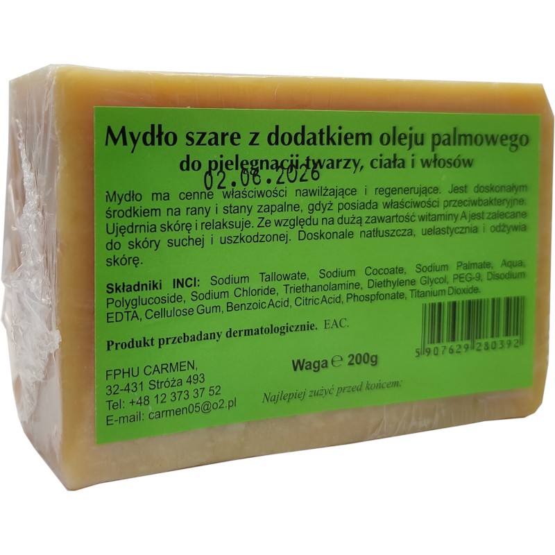 Carmen Mydło Szare Z Dodatk. Oleju Palmowego 200 G