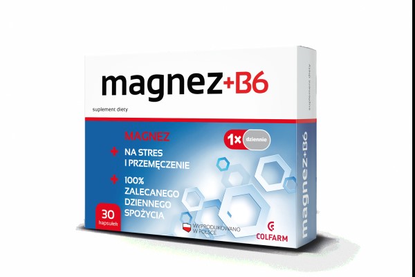 Colfarm Magnez B6 30 k na stres i przemęczenie Colfarm Magnez B6 30 k na stres i przemęczenie