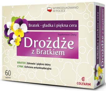Colfarm Drożdże Z Bratkiem 60 Tabl. trądzik