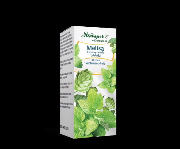 Herbapol Melisa z szyszką chmielu 30 tab Herbapol Melisa z szyszką chmielu 30 tab