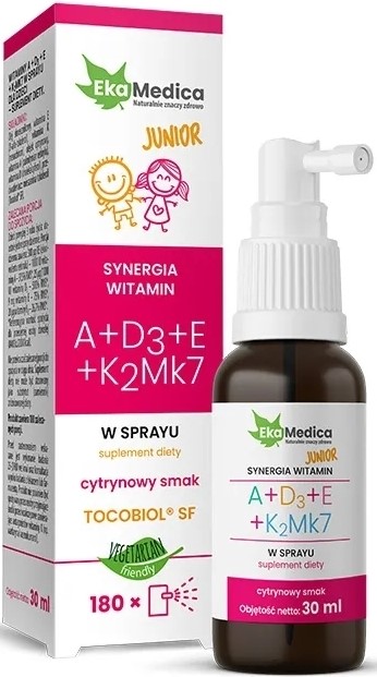 Ekamedica Witaminy A D3 E K2 Mk7 spray 30  junior