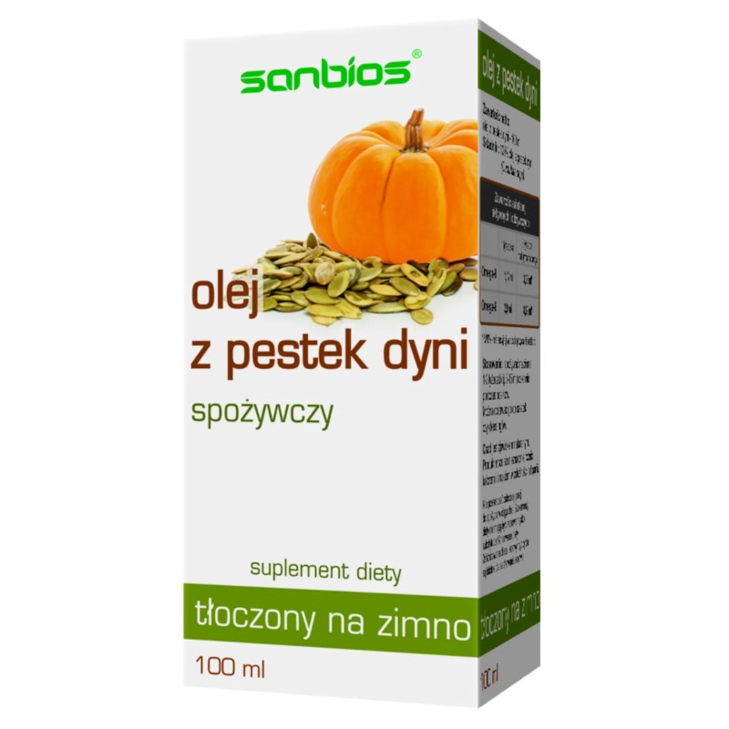 Sanbios Olej z pestek dyni 100 ml Sanbios Olej z pestek dyni 100 ml
