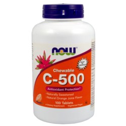 Now Foods Witamina C 500 100T Do Ssania pomarańcza Now Foods Witamina C 500 100T Do Ssania pomarańcza