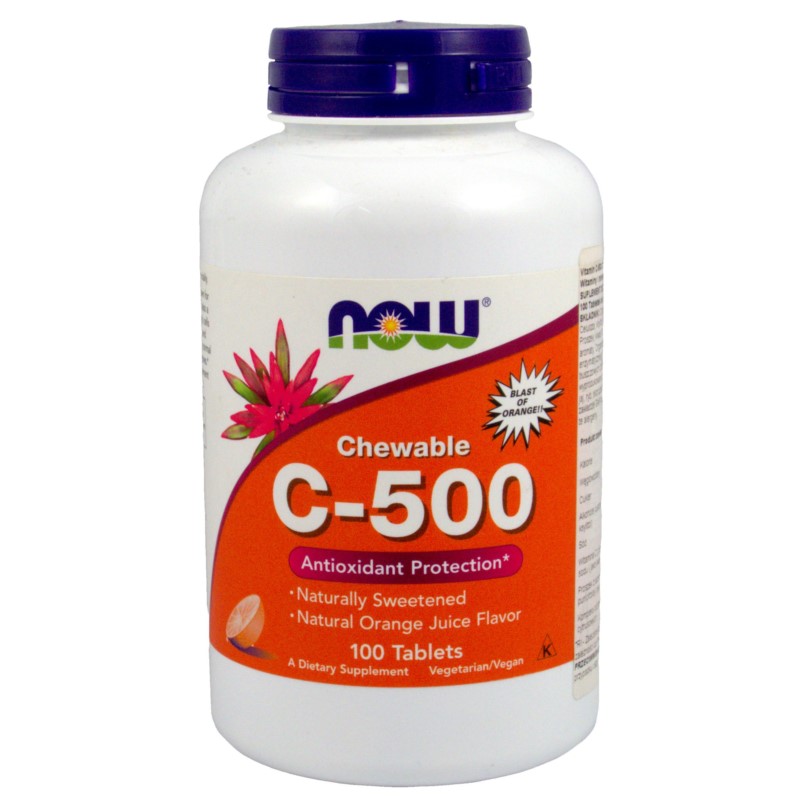 Now Foods Witamina C 500 100T Do Ssania pomarańcza Now Foods Witamina C 500 100T Do Ssania pomarańcza