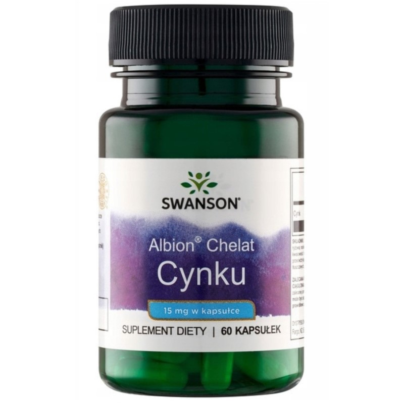 Swanson Albion Chelat Cynku 15 mg 60 k