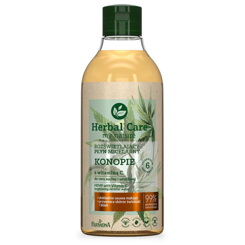 Herbal Care Rozświetlający płyn micelarny konopi