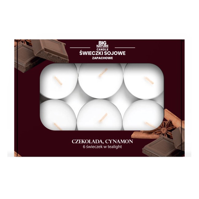 Big Nature Świeczki sojowe czekolada - cynamon 6sz