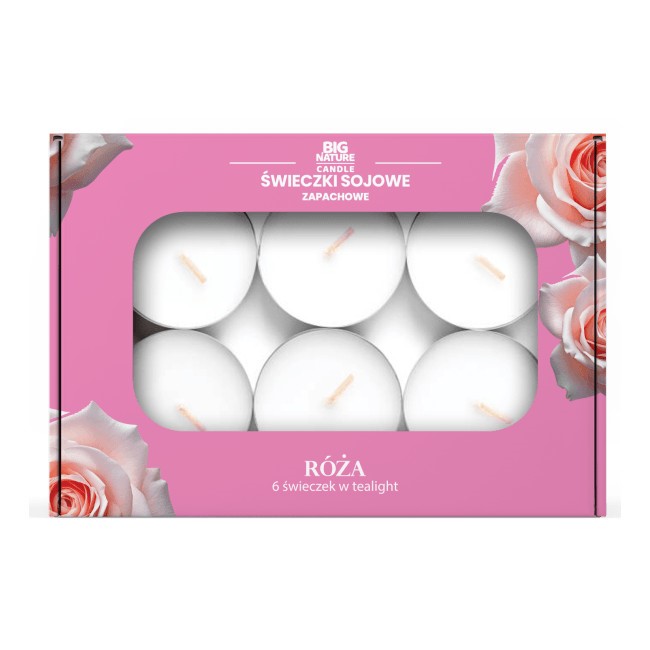 Big Nature Świeczki sojowe RÓŻA 6 szt. w tealight