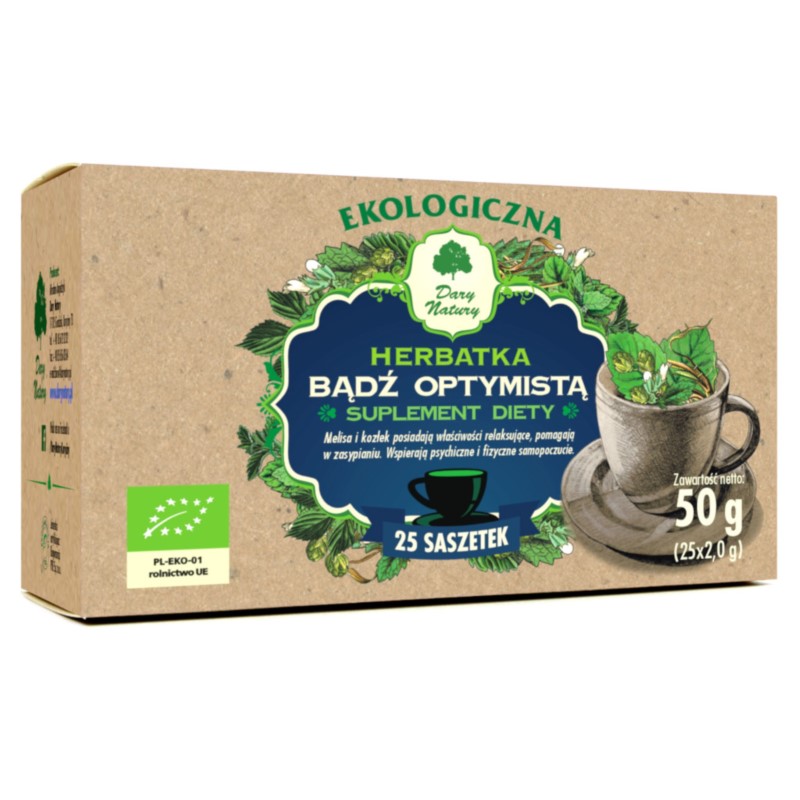Dary Natury Herbata Bądź optymistą Eko 25X2G Dary Natury Herbata Bądź optymistą Eko 25X2G