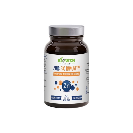 Biowen Cynk Zinc 3 x Immunity 100 kapsułek