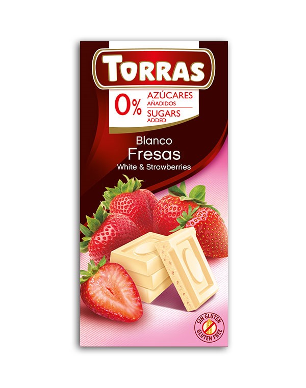 Torras Czekolada biała z truskawkami 75 g