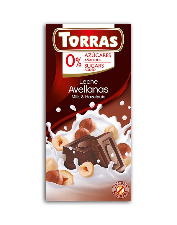 Torras Czekolada mleczna z orzechami laskowymi 75 Torras Czekolada mleczna z orzechami laskowymi 75