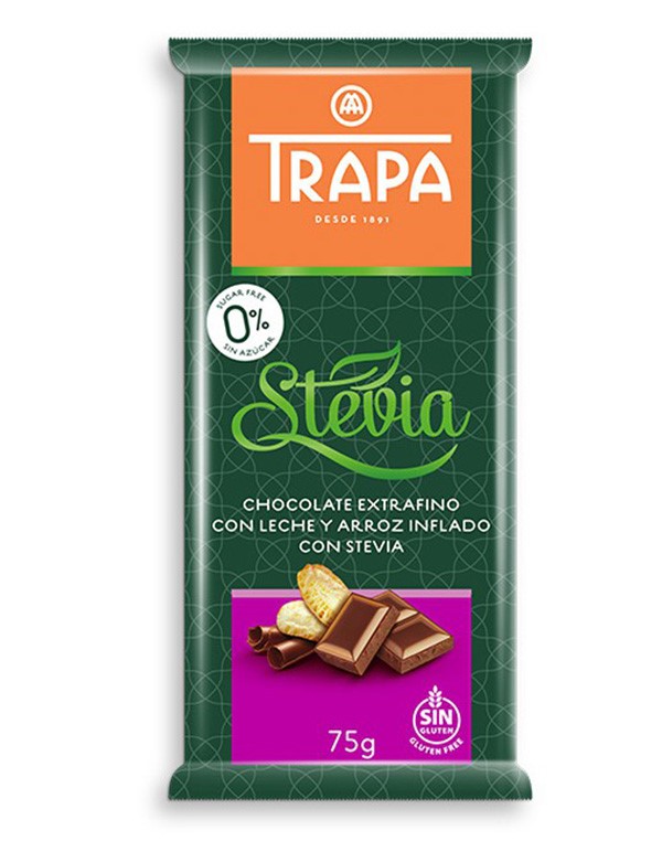 Trapa Czekolada mleczna crunchy ze stewią 75