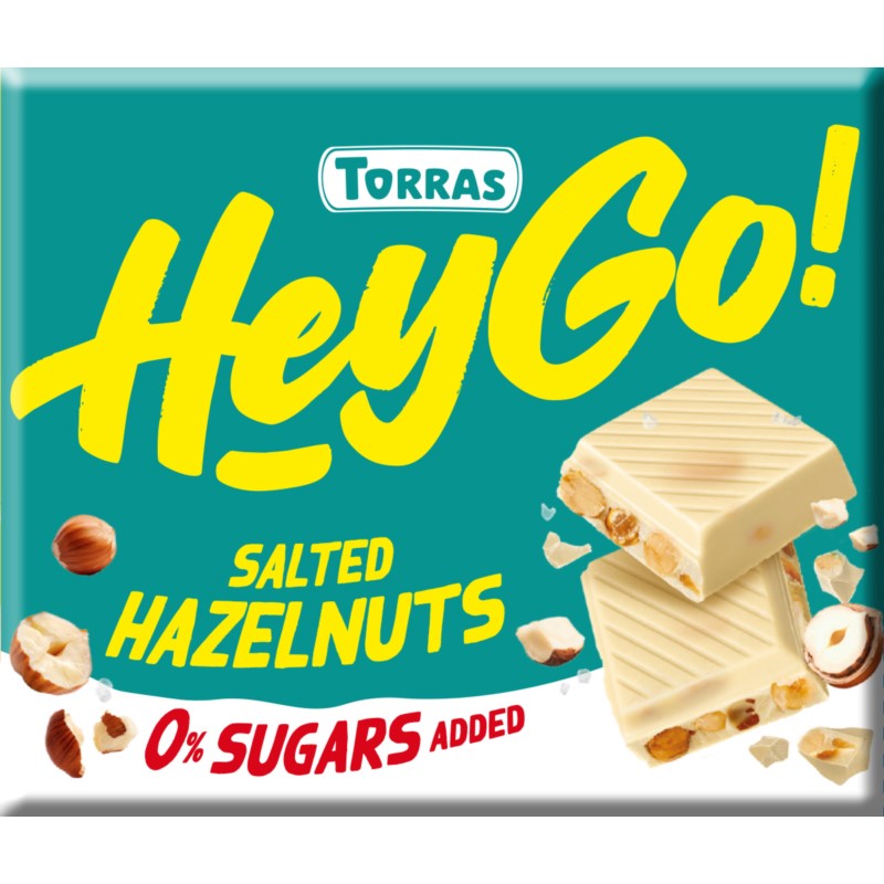 Hey Go Czekolada biała z orzechami i solą 60 g Hey Go Czekolada biała z orzechami i solą 60 g