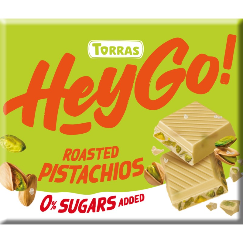 Hey Go Czekolada biała z prażonymi pistacjami 60 g Hey Go Czekolada biała z prażonymi pistacjami 60 g