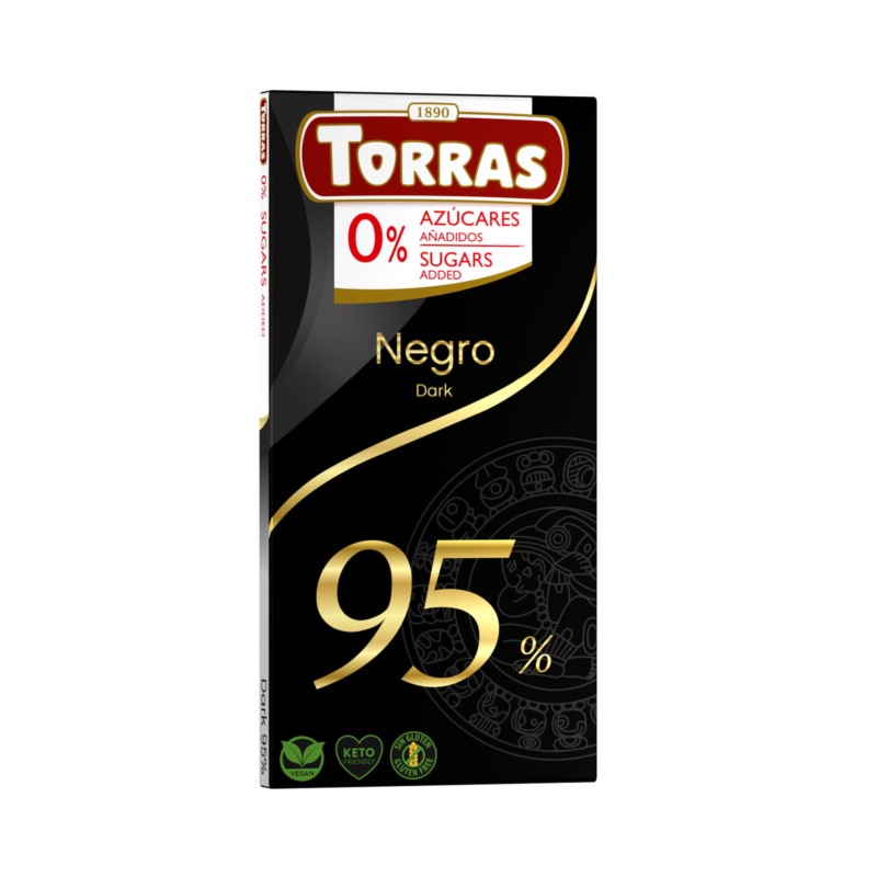 Torras Czekolada gorzka 95% kakao bez cukru 75 g Torras Czekolada gorzka 95% kakao bez cukru 75 g
