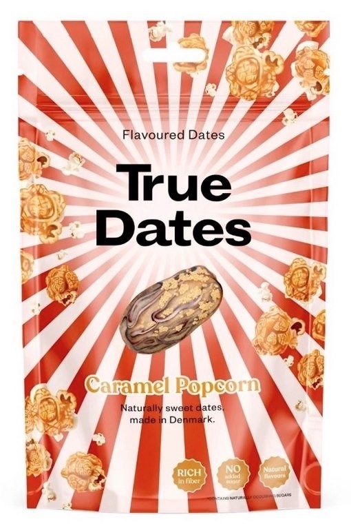 True Dates Daktyle Carmel poprcorn 100 g True Dates Daktyle Carmel poprcorn 100 g