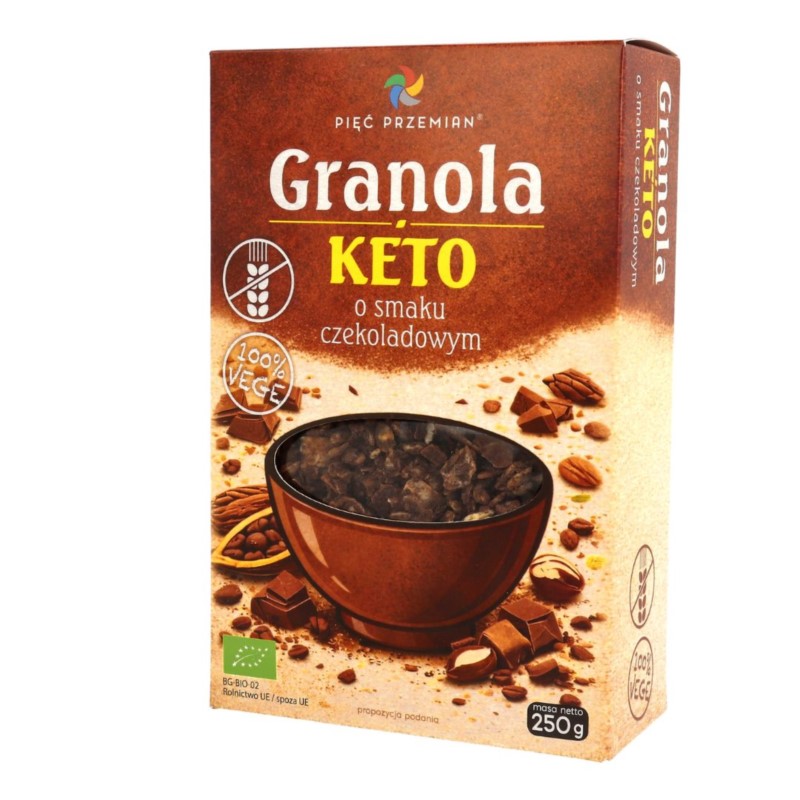 Pięć Przemian Keto Granola Czekoladowa BIO 250 Pięć Przemian Keto Granola Czekoladowa BIO 250