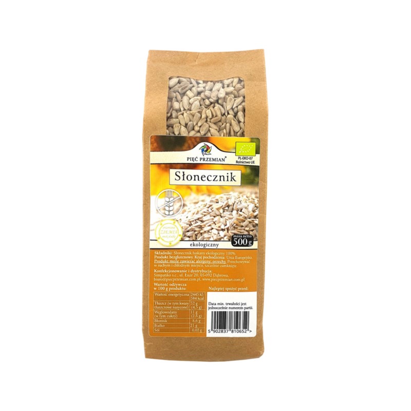 Pięć Przemian Słonecznik bezglutenowy BIO 500g Pięć Przemian Słonecznik bezglutenowy BIO 500g