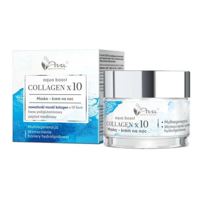 AVA Aqua Boost CollagenX10 Kremo-żel na noc 50ml AVA Aqua Boost CollagenX10 Kremo-żel na noc 50ml