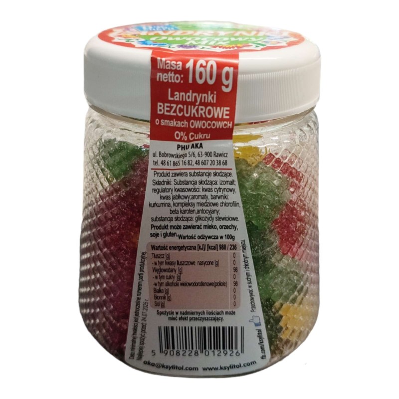 Aka Landrynki Owocowe 0% Cukru Owocowy Mix 160 g Aka Landrynki Owocowe 0% Cukru Owocowy Mix 160 g