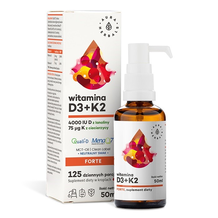 Aura Herbals Witamina D3 4000  K2Mk7 50ml MCT
