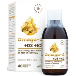 Aura Herbals Omega 3 witamina D3 K2 Mk7 200 Ml