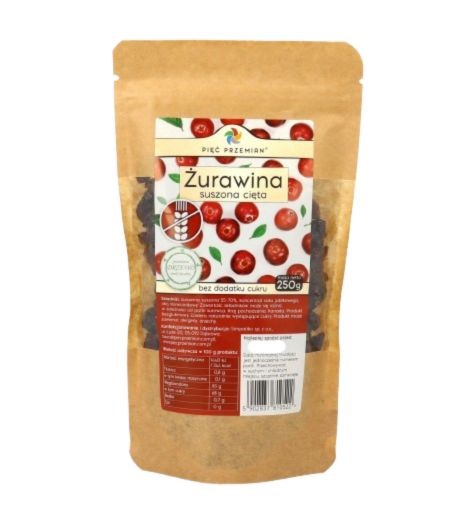 Pięć Przemian Żurawina Suszona Cięta 250 g Pięć Przemian Żurawina Suszona Cięta 250 g