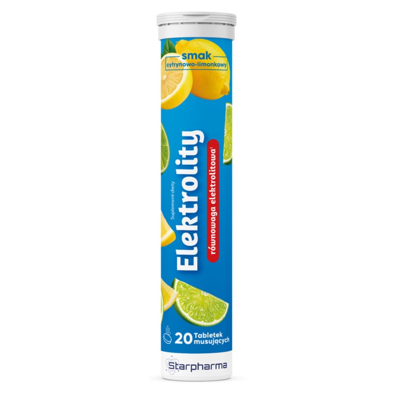 Starpharma Elektrolity 20 tabletek cytryna-limonka Starpharma Elektrolity 20 tabletek cytryna-limonka