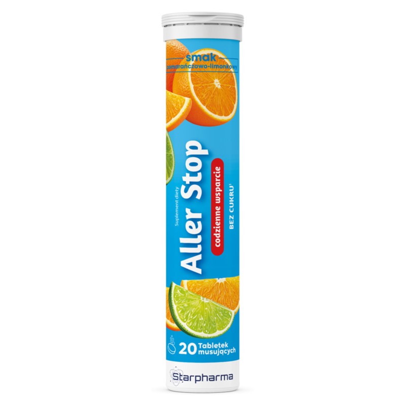 Starpharma Aller Stop 20 tabletek pomarańcza-limon Starpharma Aller Stop 20 tabletek pomarańcza-limon