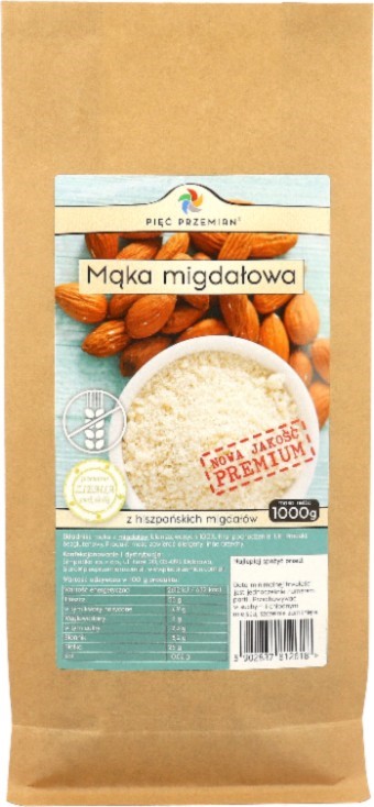 Pięć przemian Mąka Migdałowa Premium 1000g Pięć przemian Mąka Migdałowa Premium 1000g