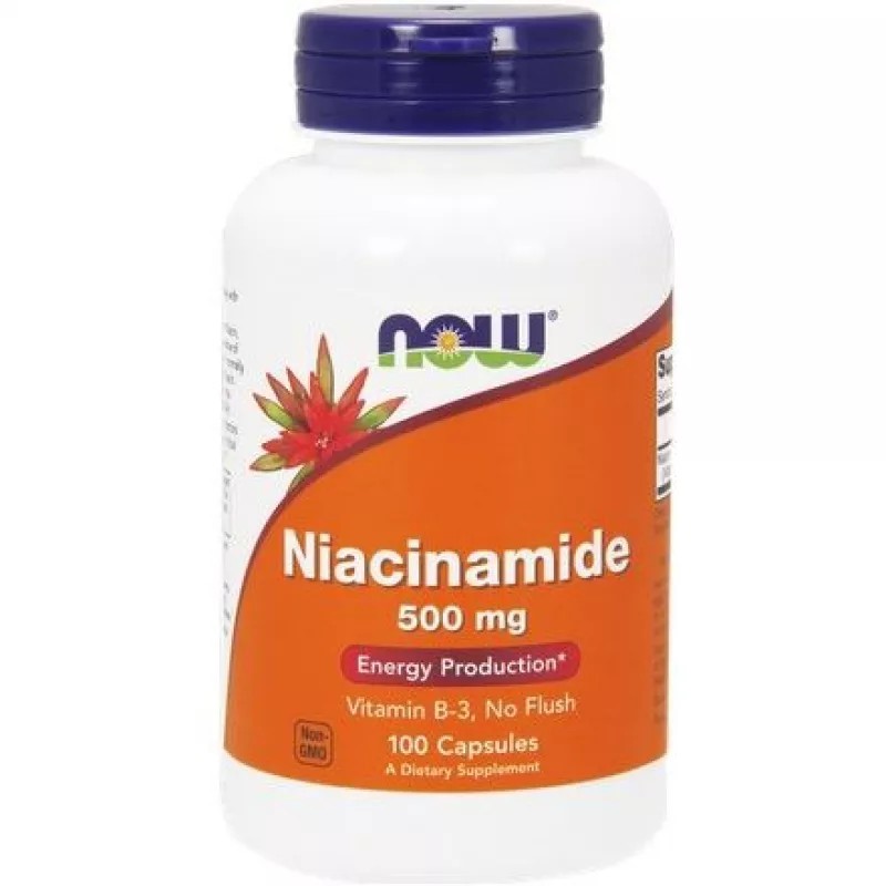 Now Foods Niacinamide B 3 500 mg 100 kapsułek