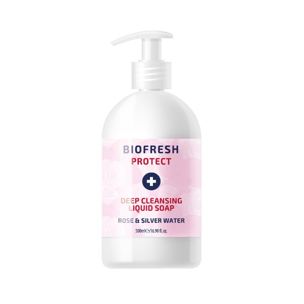 Mydło Naturalne w Płynie ze srebrem i różą 500 ml Mydło Naturalne w Płynie ze srebrem i różą 500 ml