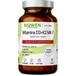 Biowen Witamina D3 4000 + K2 100 MK7 90 k