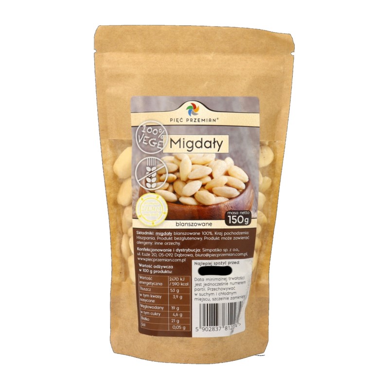 Pięć Przemian Migdały blanszowane 150 g