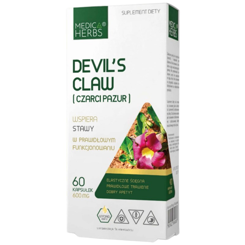 Medica Herbs Devils Claw czarci pazur 600 mg 60 k Medica Herbs Devils Claw czarci pazur 600 mg 60 k