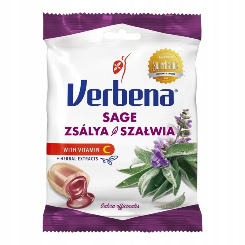 Verbena Dzika Szałwia cukierki ziołowe 60g Verbena Dzika Szałwia cukierki ziołowe 60g