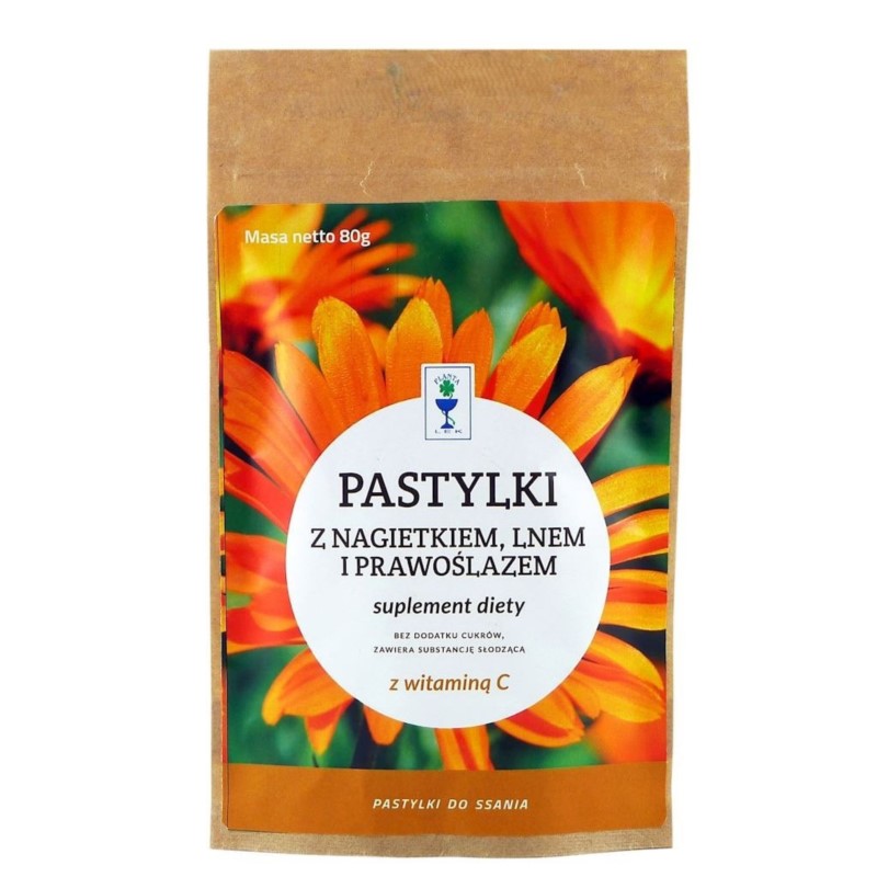 Planta Lek Pastylki z nagietkiem, lnem i prawoślaz Planta Lek Pastylki z nagietkiem, lnem i prawoślaz