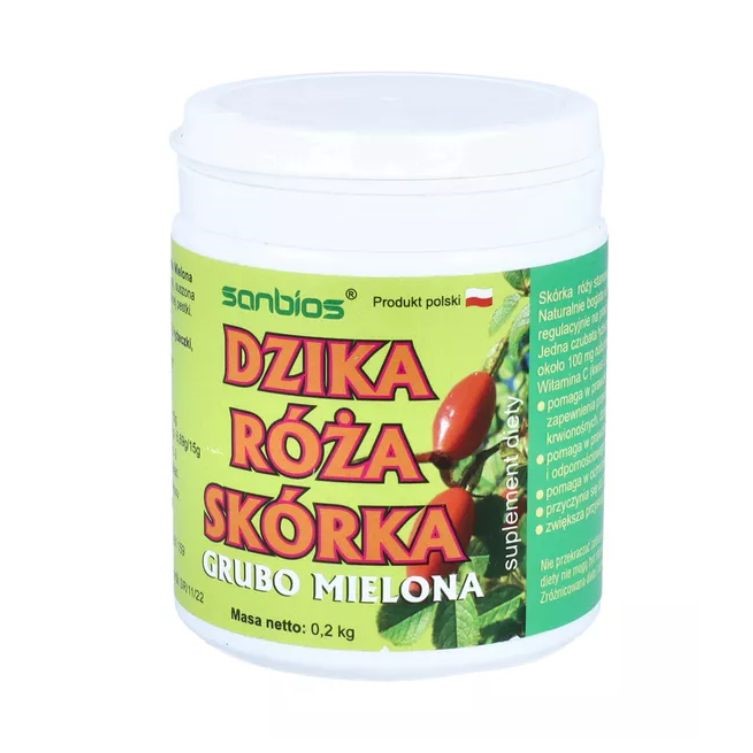 Sanbios Dzika Róża 200 g grubo mielona Sanbios Dzika Róża 200 g grubo mielona